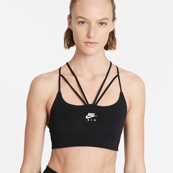 Nike Air Dri-FIT Indy Strappy Sports Bra - Black / White - Size Medium - Picture 5 of 5